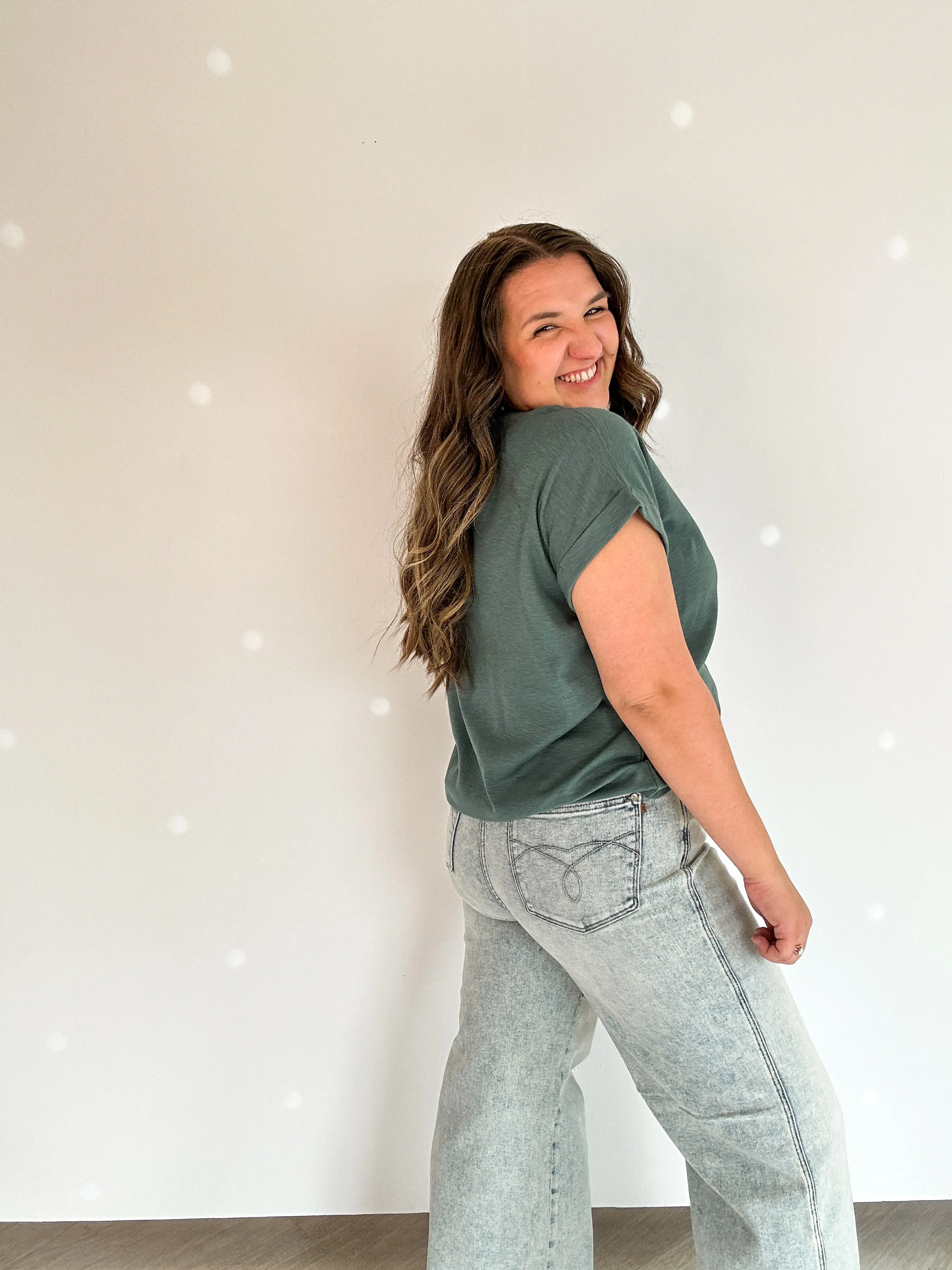 Archie Rolled Sleeve Tee {Jade}