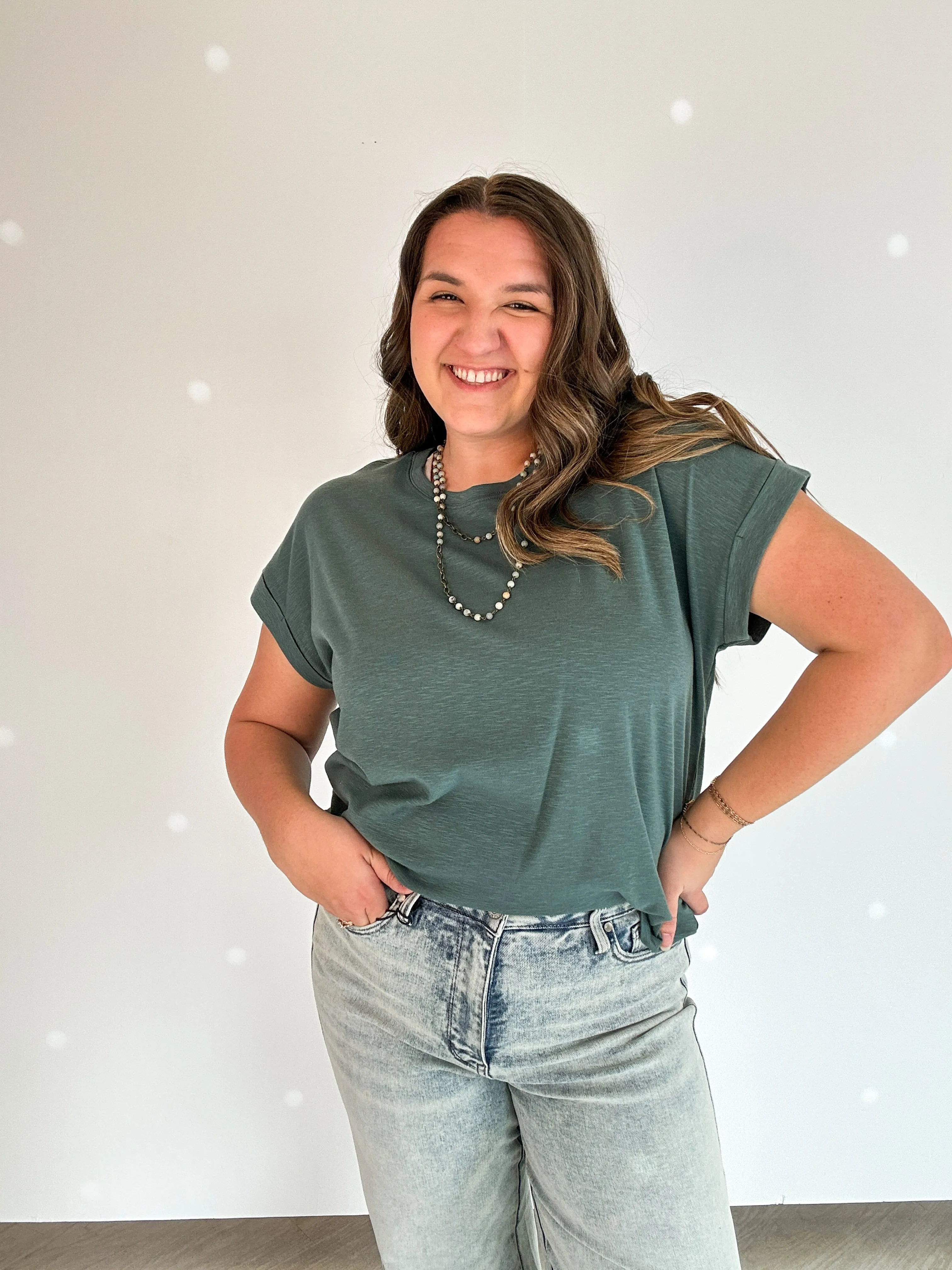 Archie Rolled Sleeve Tee {Jade}
