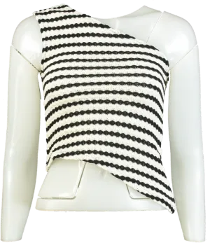 ASOS Design Black/White One Shoulder Top UK XS