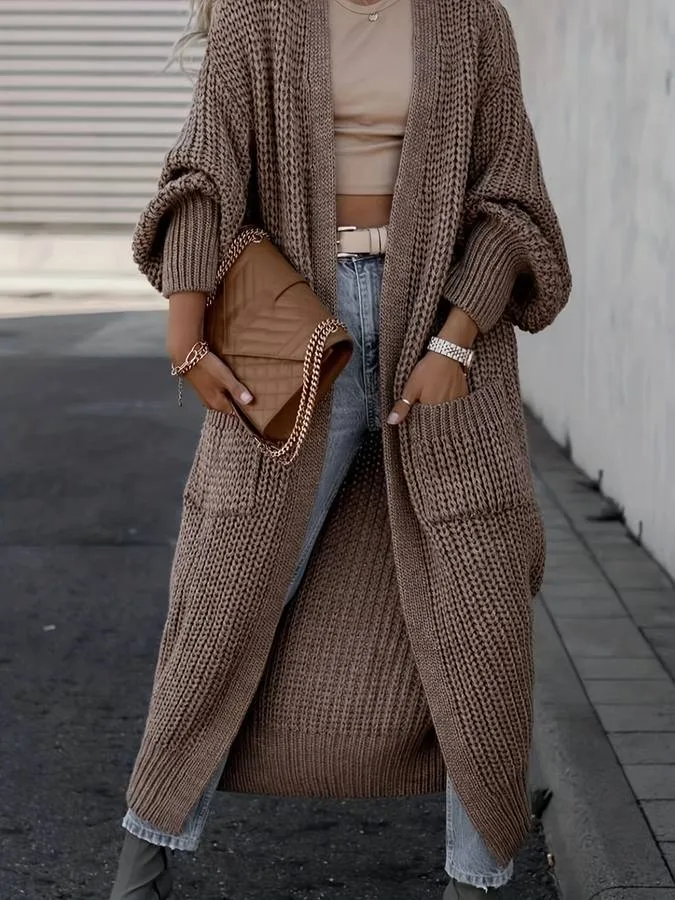Avencea longer knit cardigan with pockets – Elegant women's fashion for any occasion