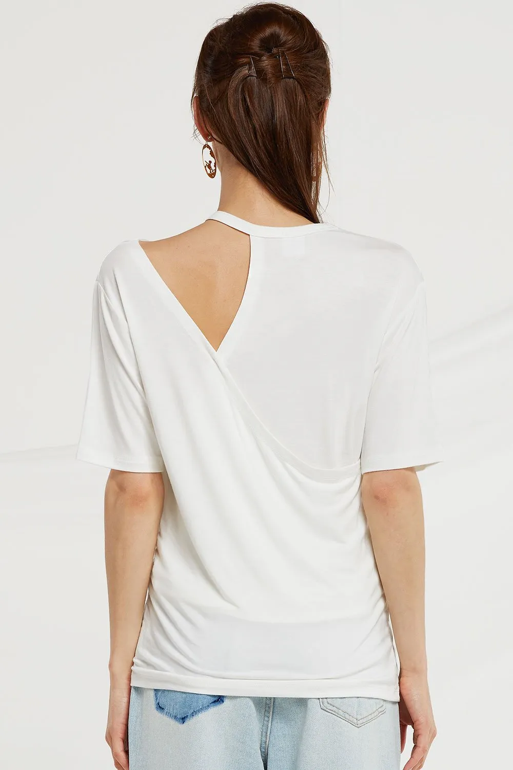 Aviana Choker Neck Wrap T-shirt