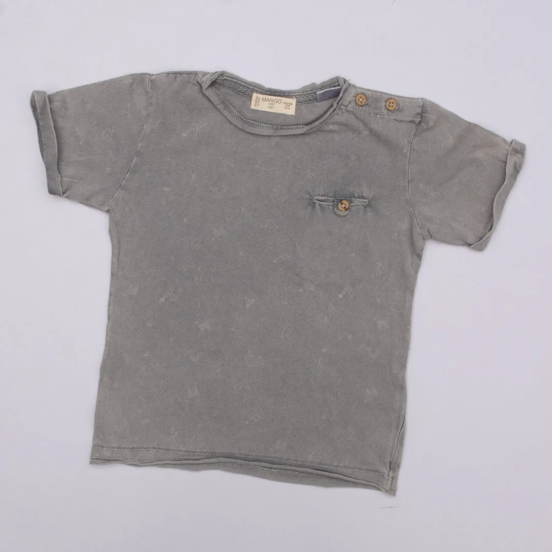 Baba Half Sleeve Printed T-Shirt Color Grey