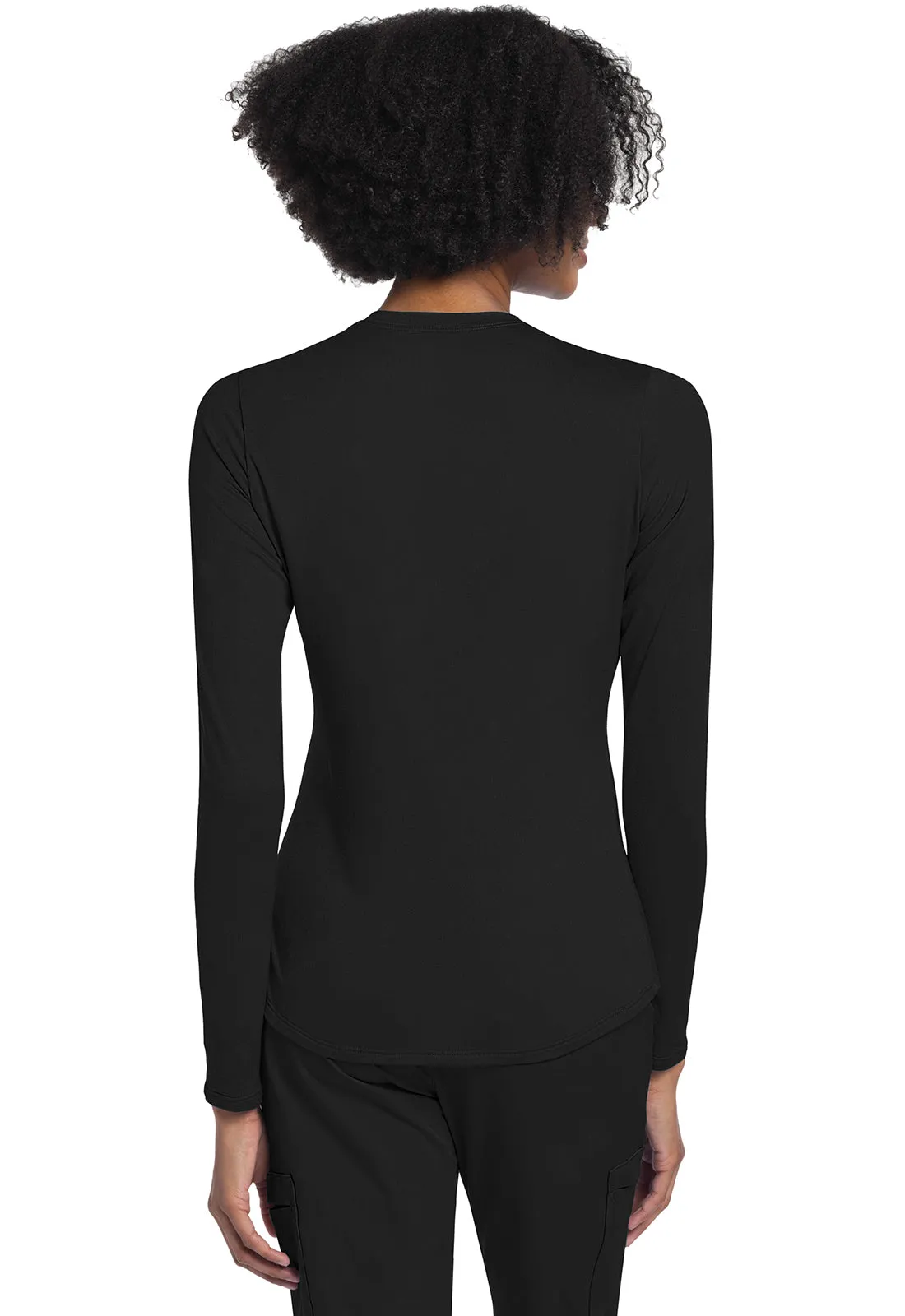Basics CK773 Long Sleeve Underscrub Knit Tee Black