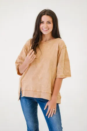 Believe in Love Casual Top in Taupe
