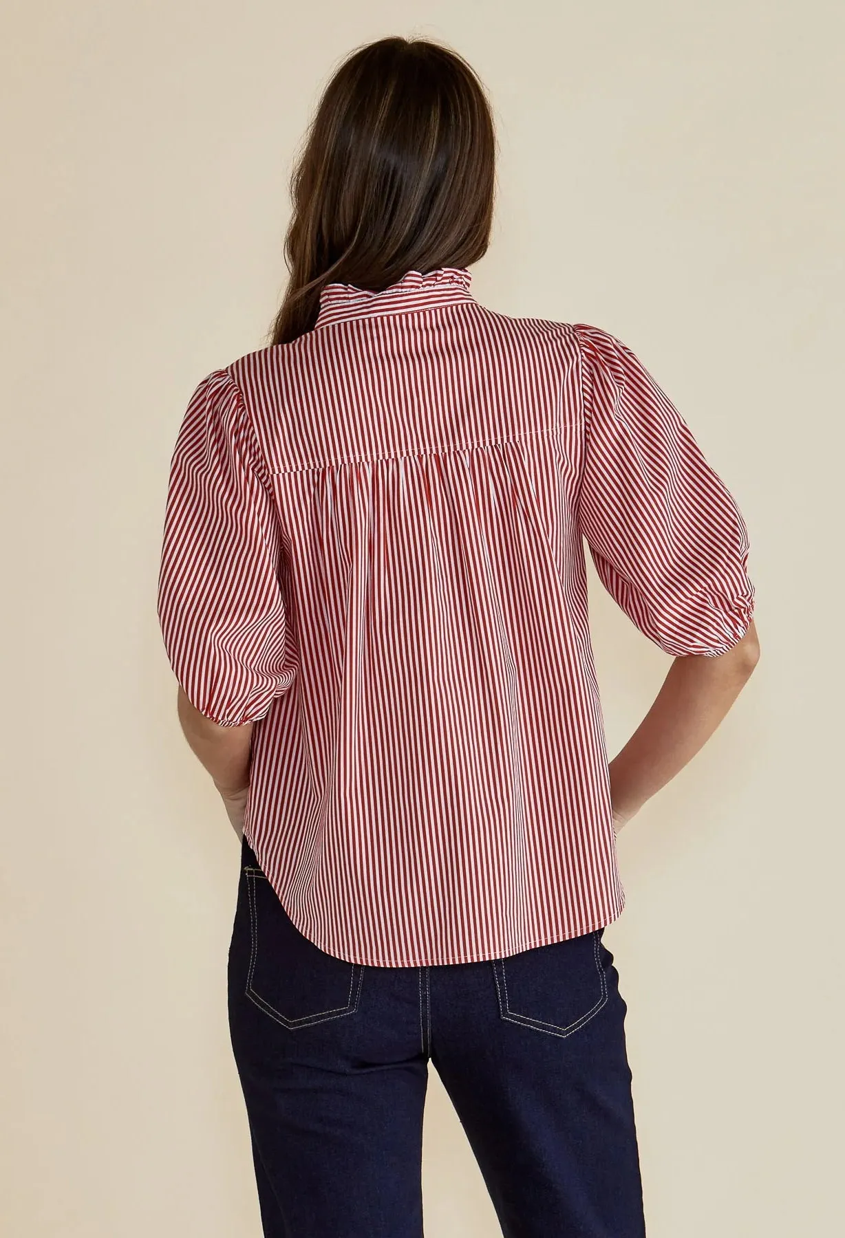 Betty Basics - Avery Blouse - Red Stripe