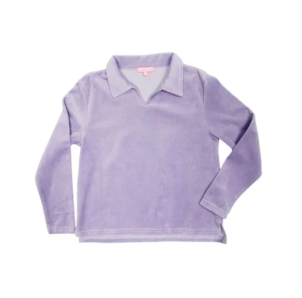 Bisby Polo Pullover - Lilac Velour