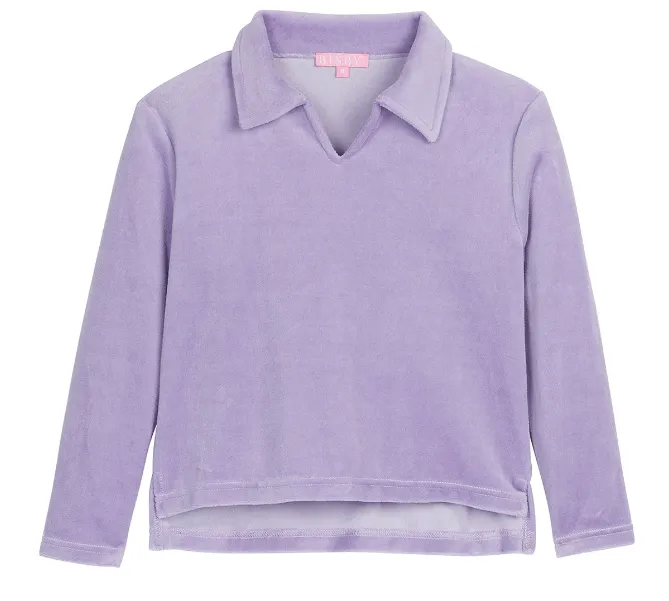 Bisby Polo Pullover - Lilac Velour