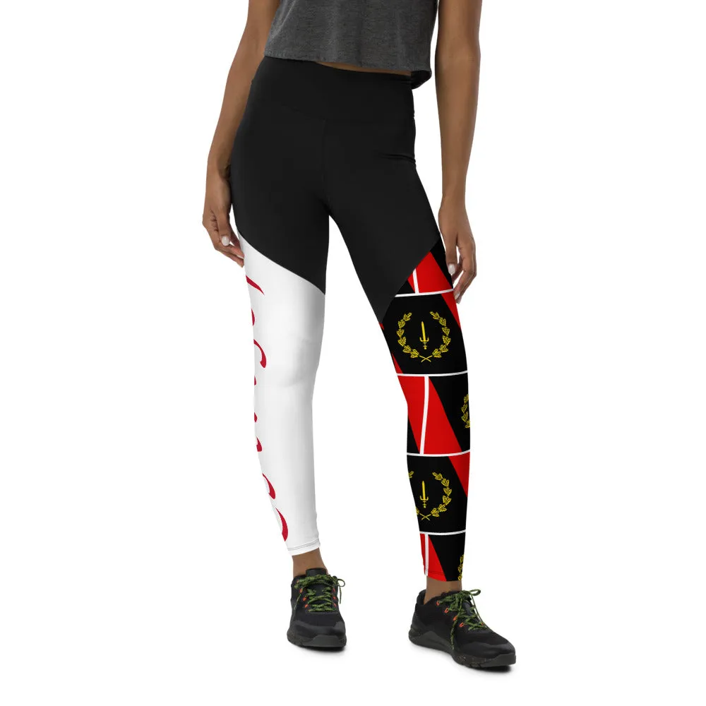 Black American Heritage Flag Sports Leggings