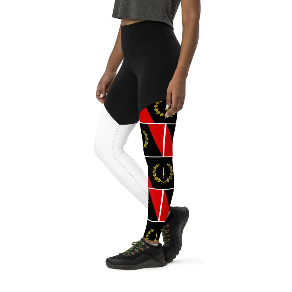 Black American Heritage Flag Sports Leggings