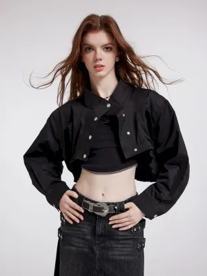 black casual short coat