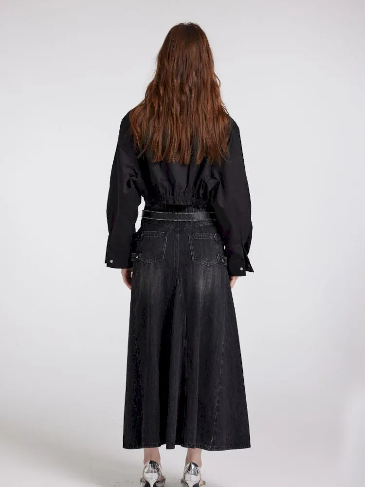 black casual short coat