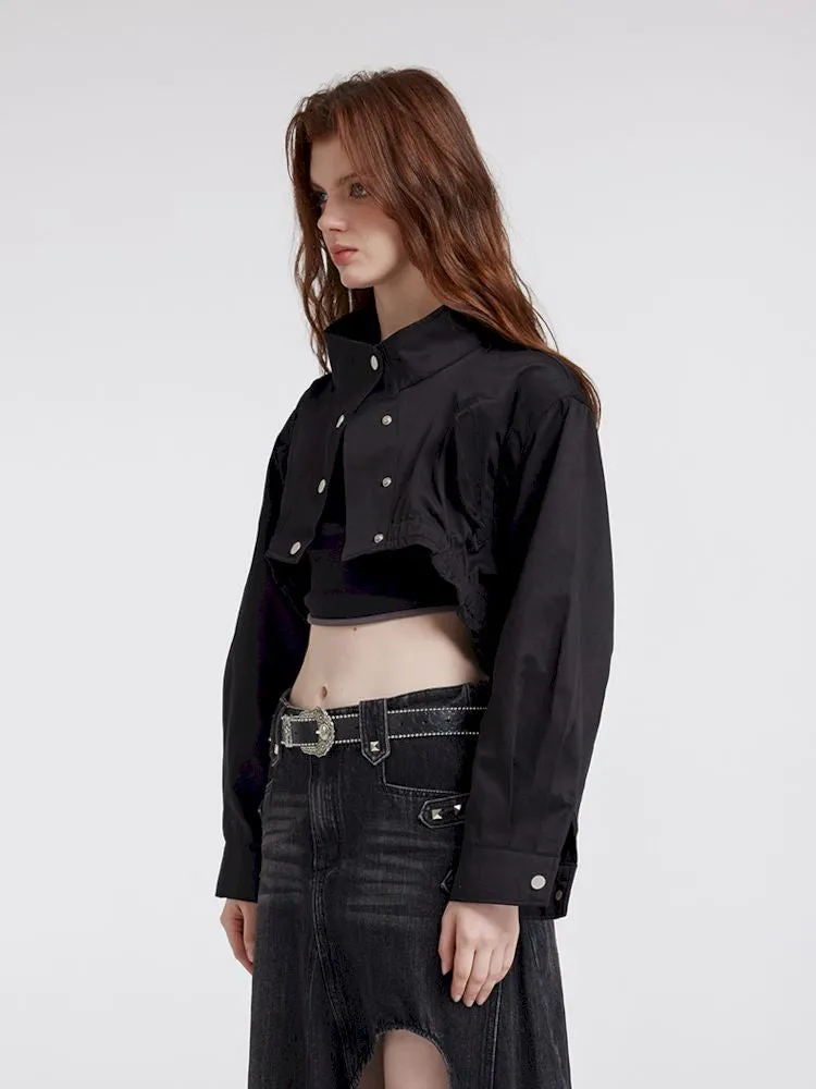 black casual short coat