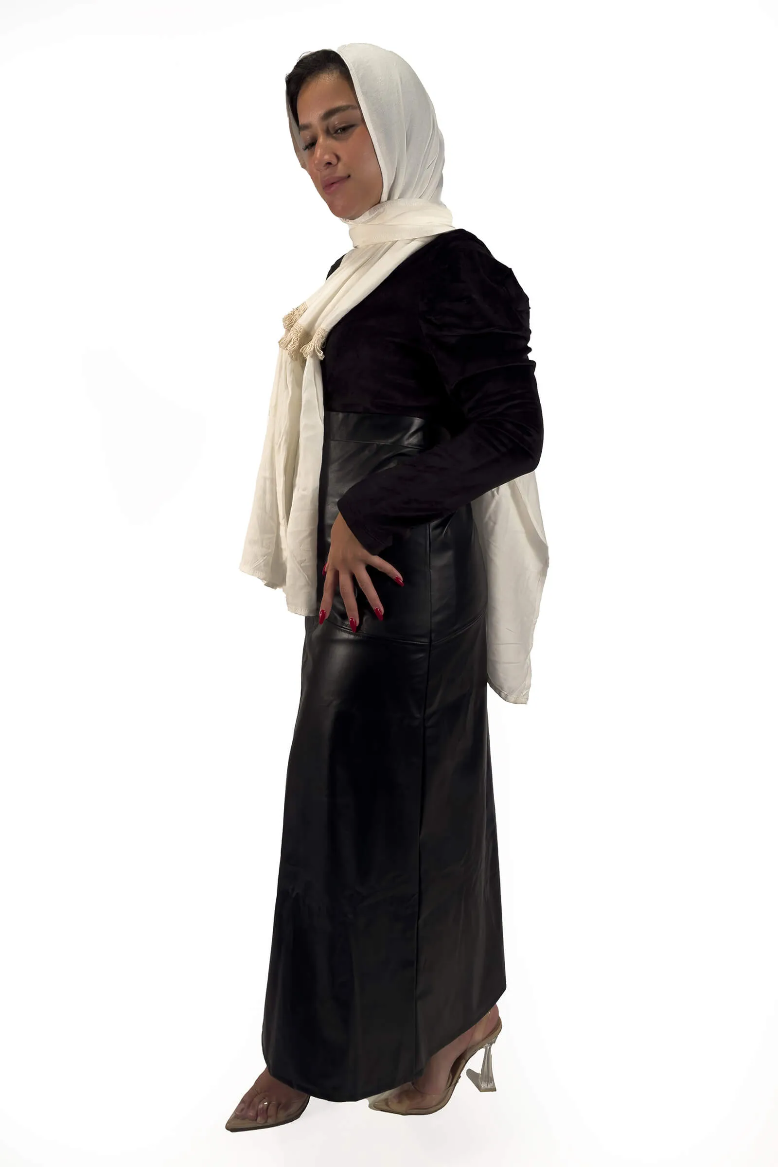 Black Emma Ultra-Chic Leather Maxi Skirt