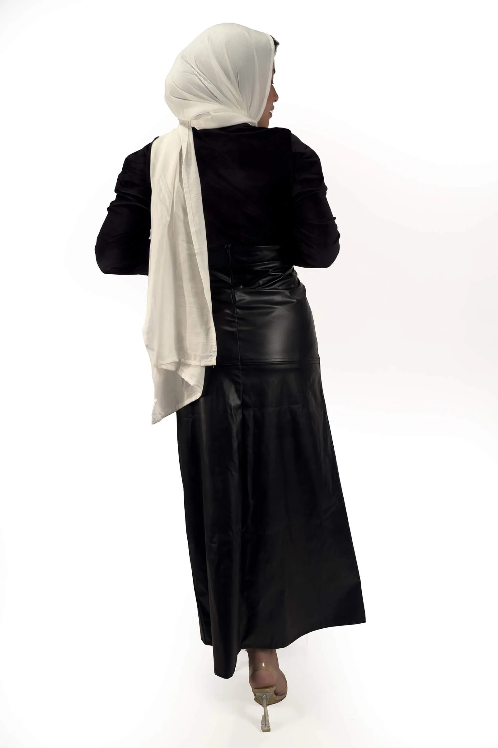 Black Emma Ultra-Chic Leather Maxi Skirt