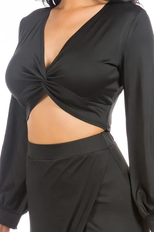 Black Long Flowing Skirt Set