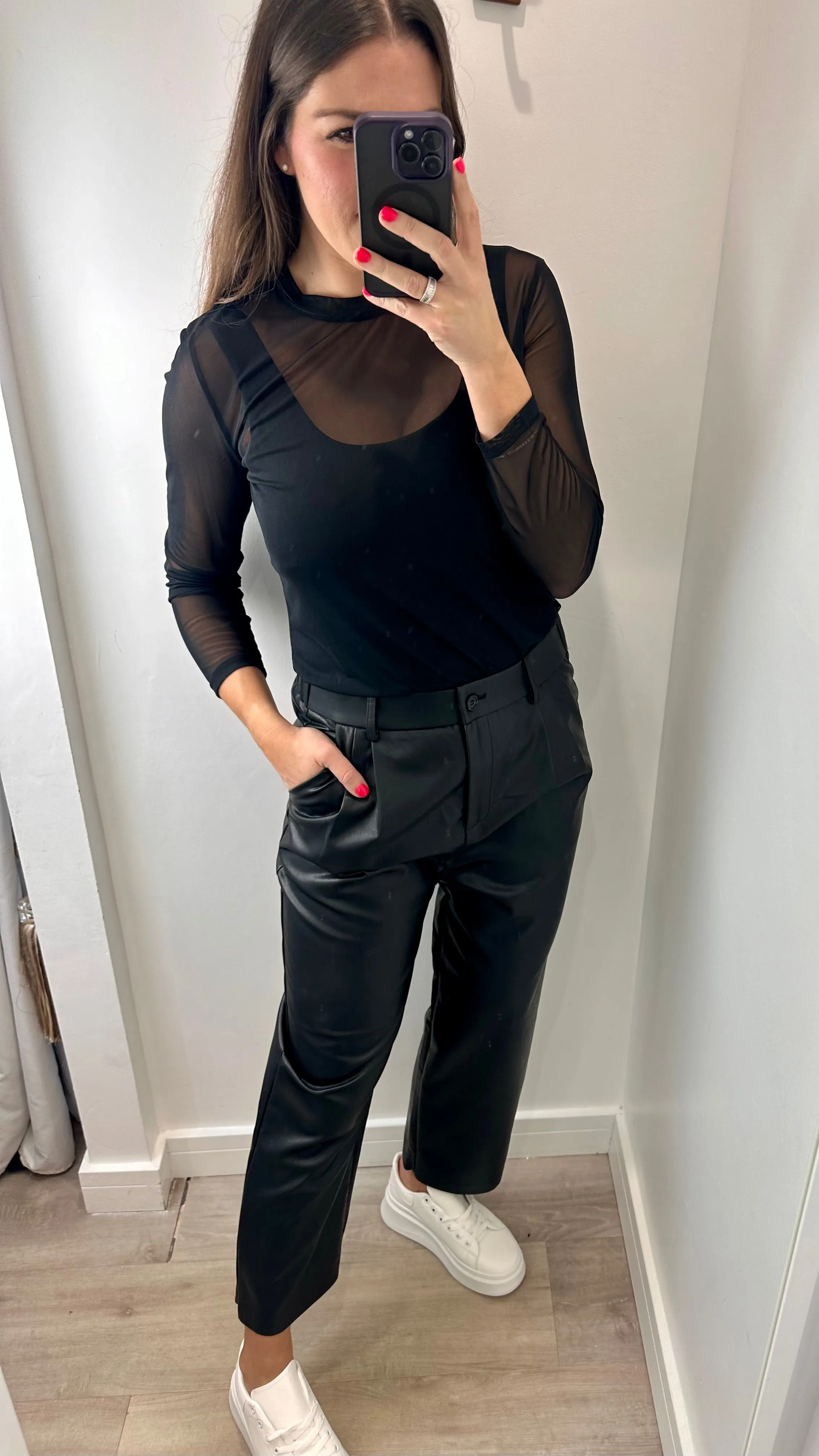 BLACK SHEER TOP