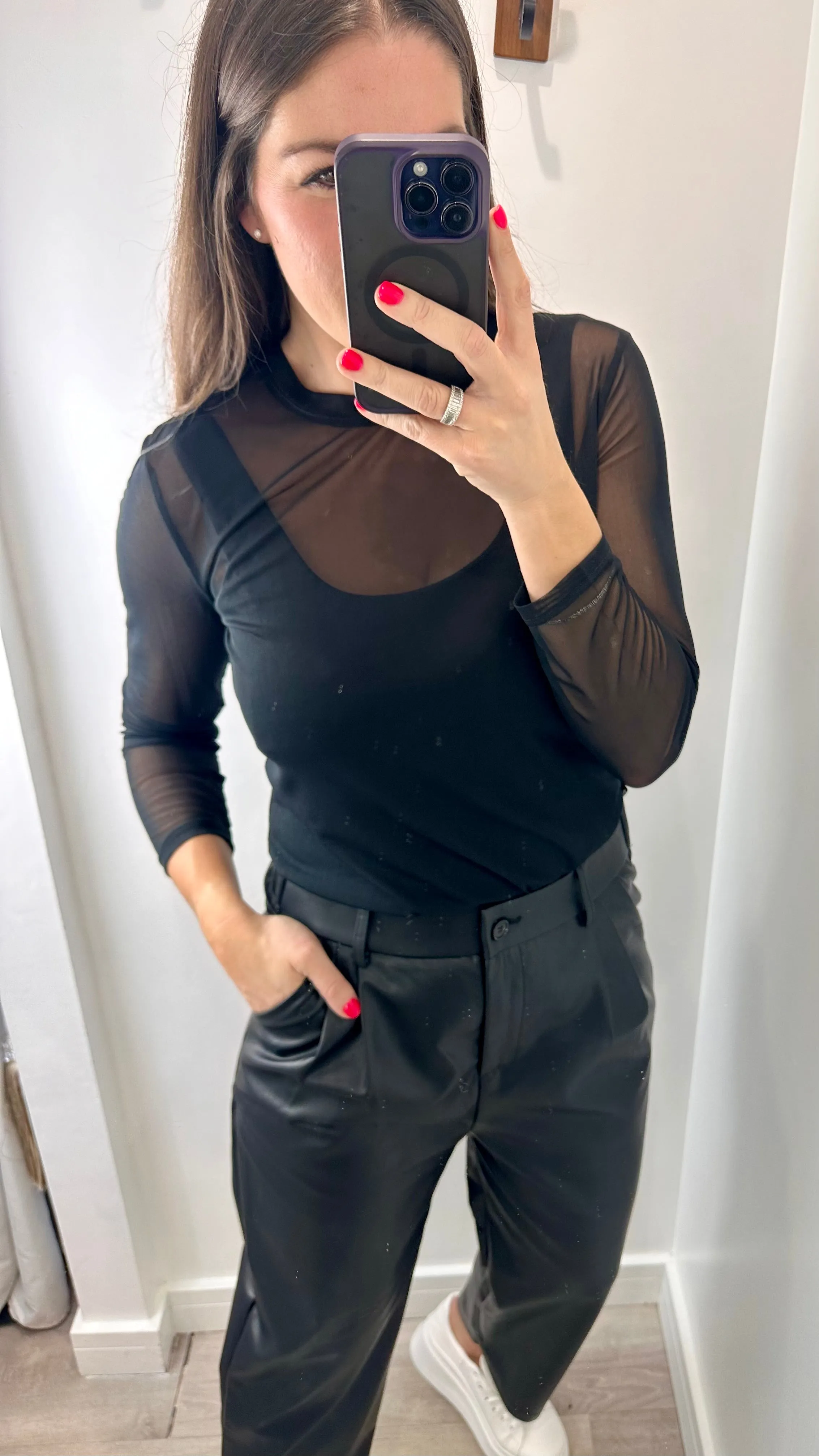BLACK SHEER TOP