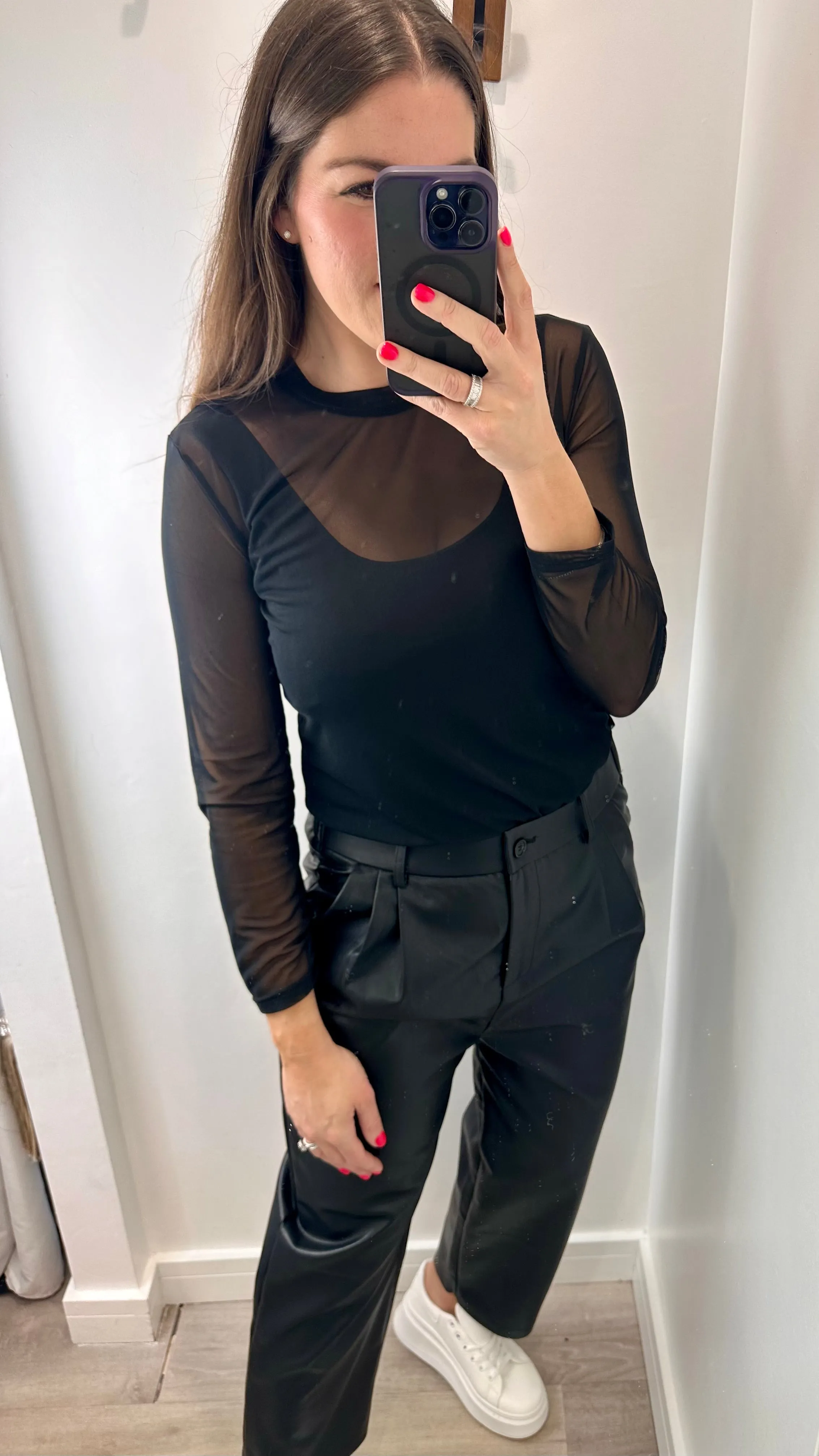 BLACK SHEER TOP