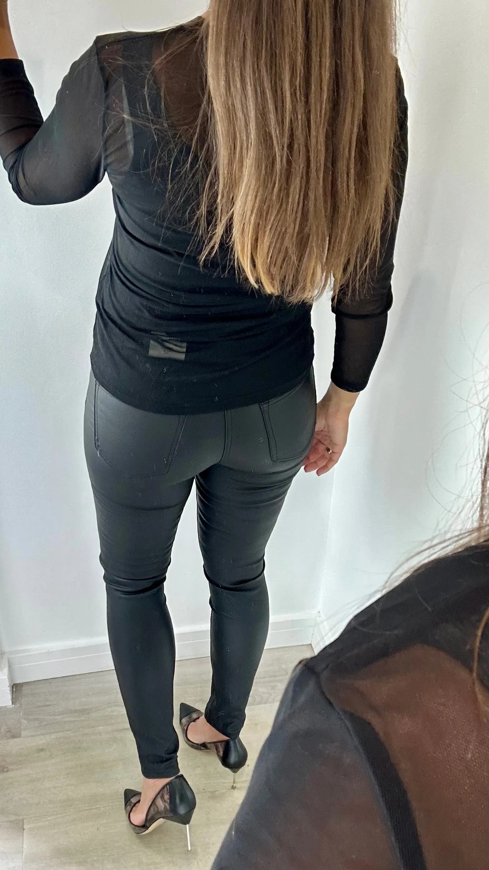 BLACK SHEER TOP