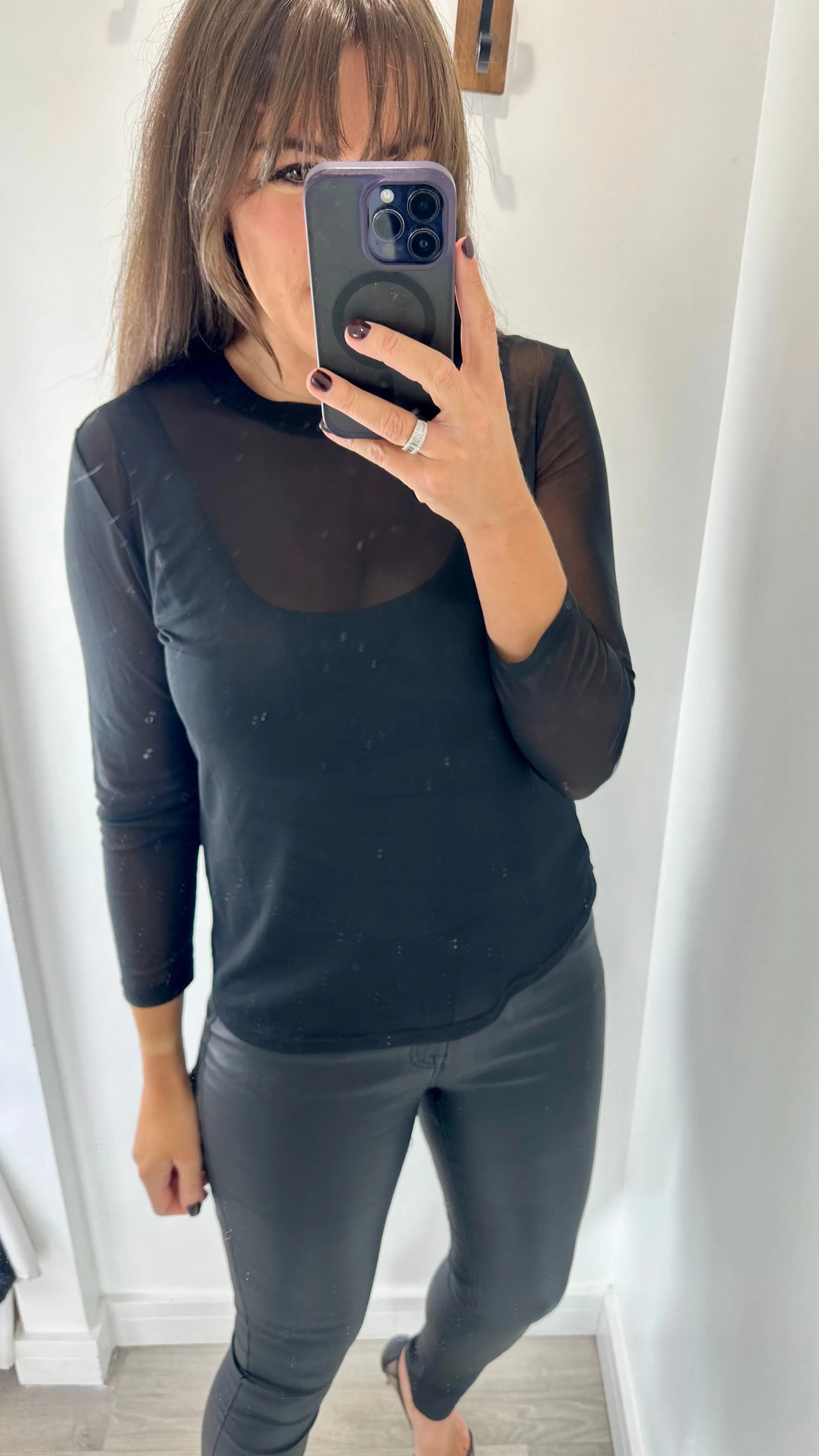 BLACK SHEER TOP