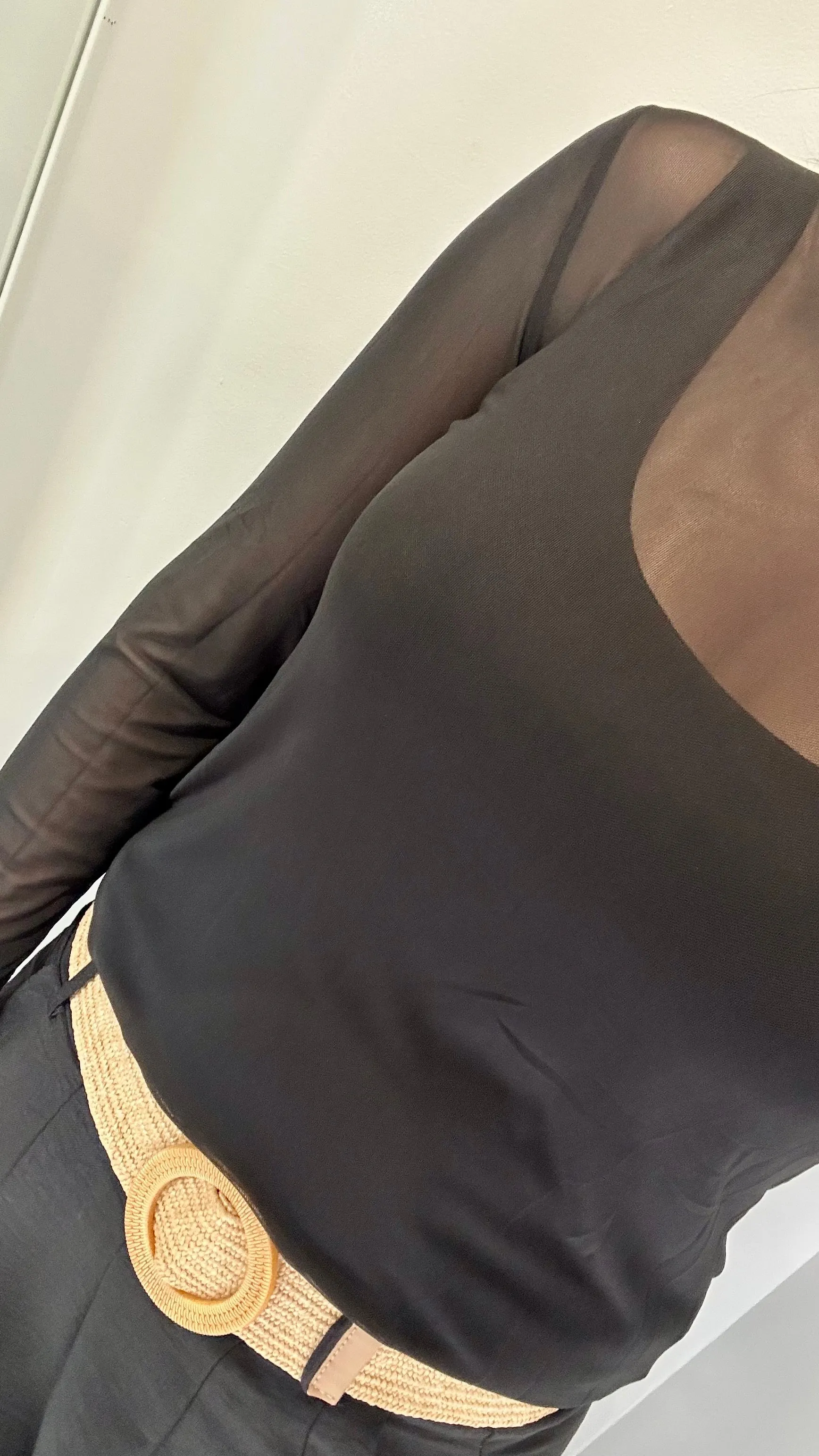 BLACK SHEER TOP