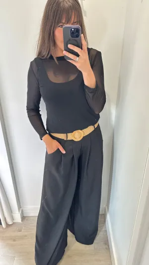 BLACK SHEER TOP