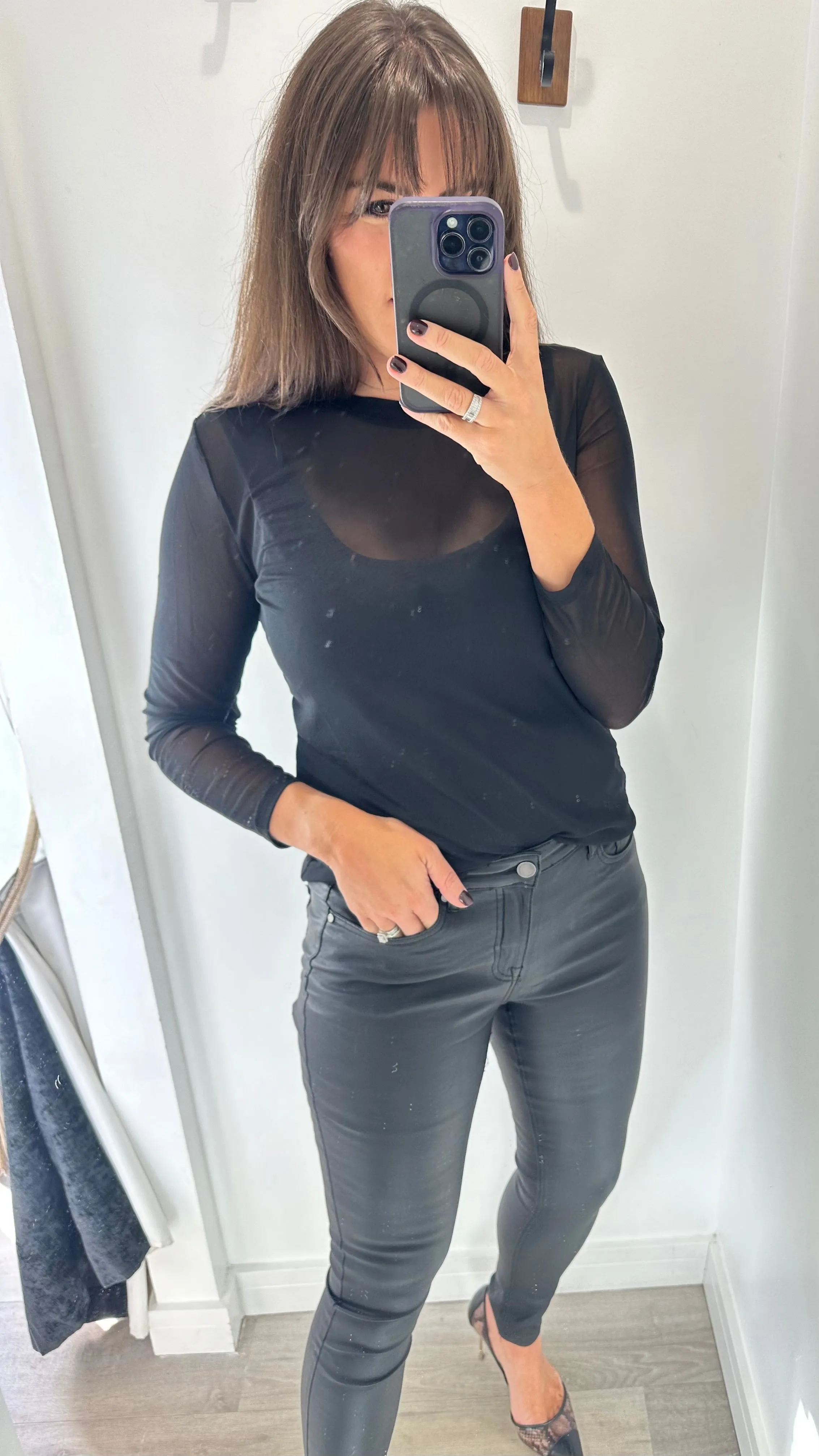 BLACK SHEER TOP