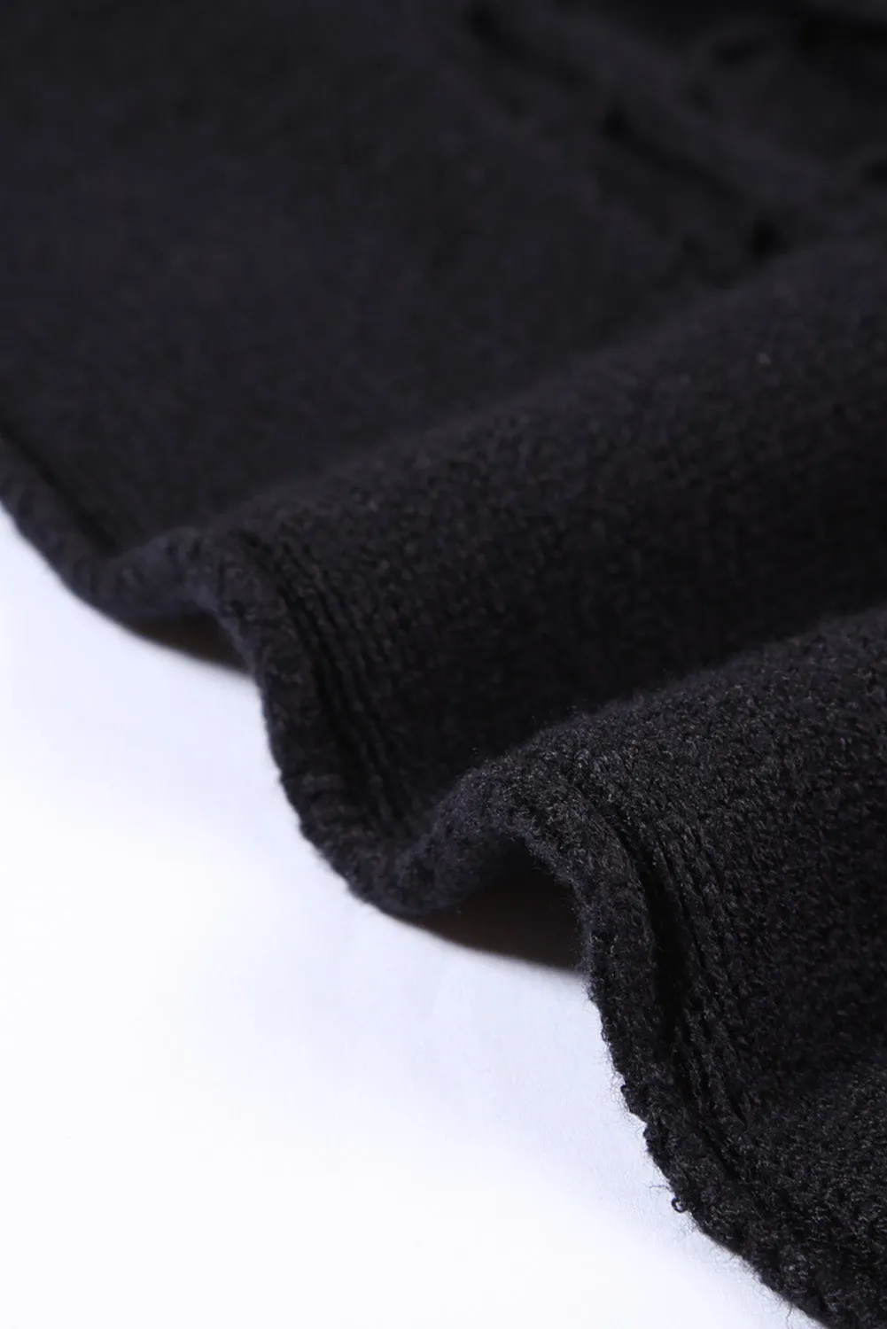 Black Sleeveless Cable Knitted Sweater Tank