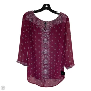 Blouse 3/4 Sleeve By Maurices In Red, Size: M