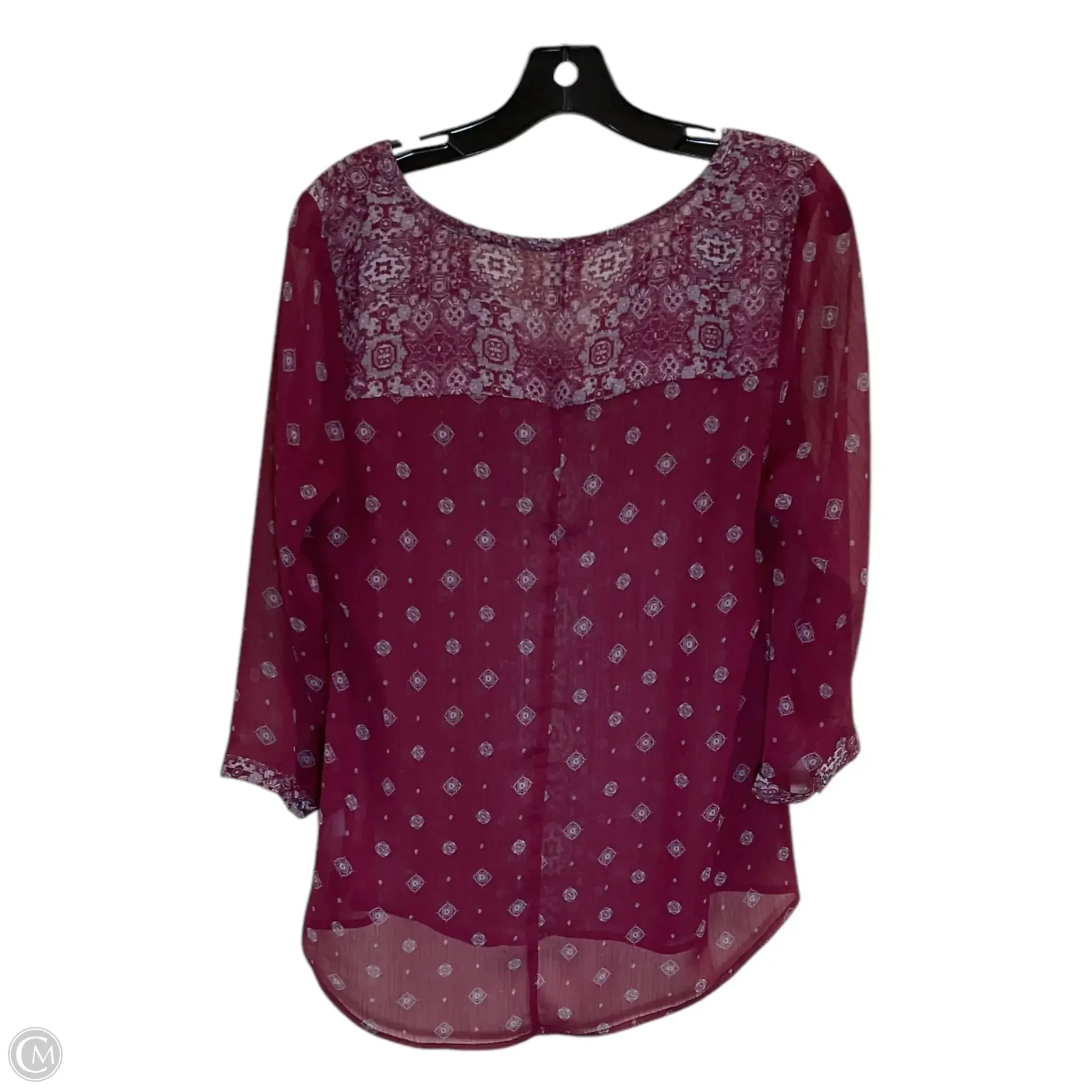Blouse 3/4 Sleeve By Maurices In Red, Size: M