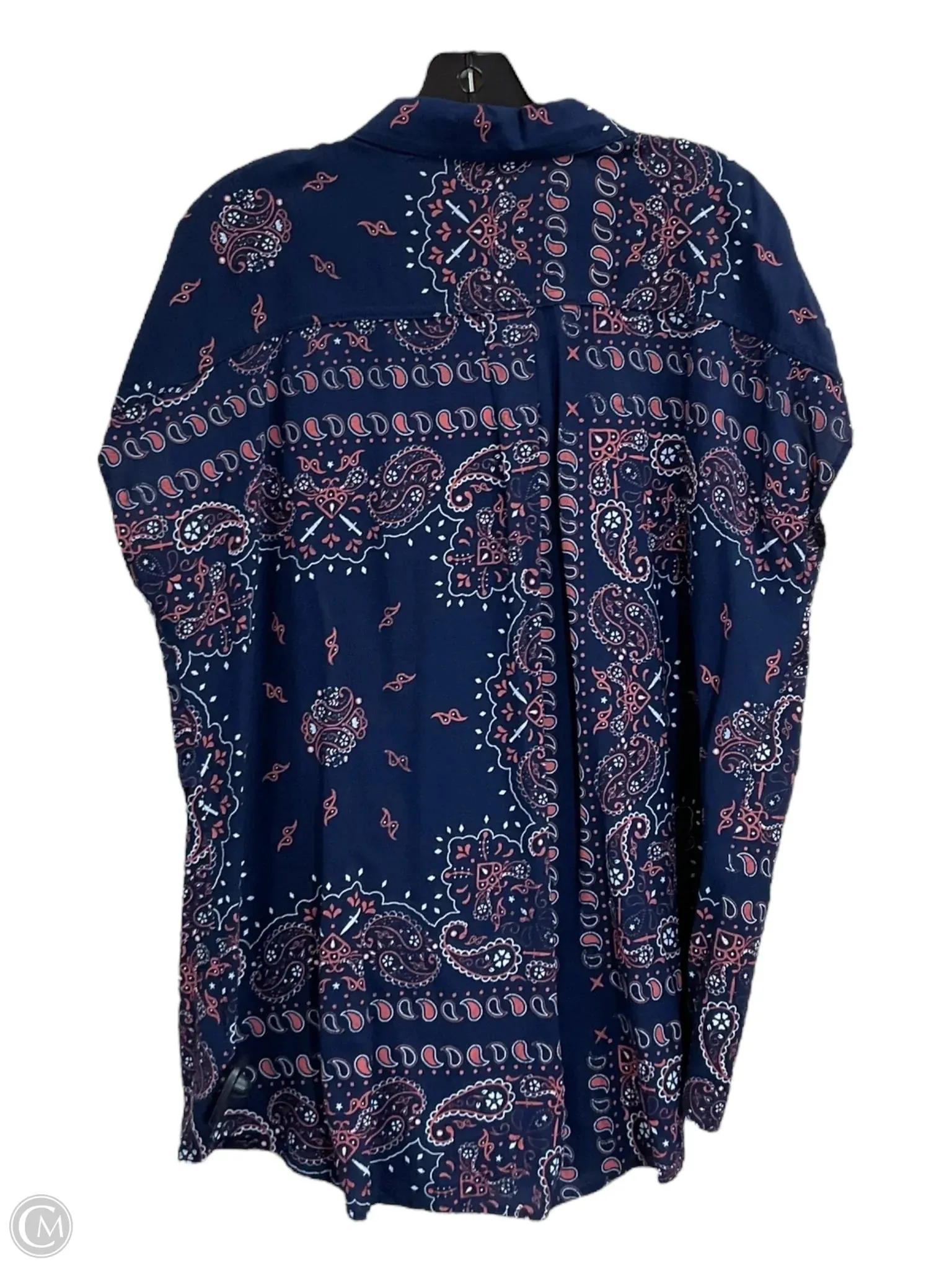 Blouse Short Sleeve By Rock And Republic In Navy, Size: Xl