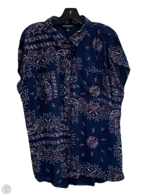 Blouse Short Sleeve By Rock And Republic In Navy, Size: Xl