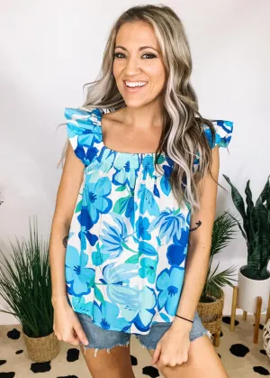 Blue Hued Floral Blouse