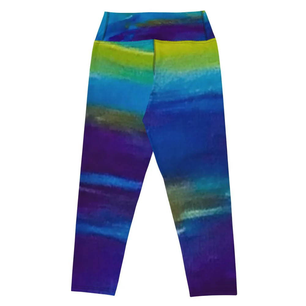Blue Wave Yoga Capri Leggings