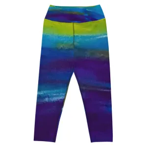 Blue Wave Yoga Capri Leggings