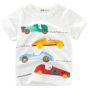 Boy Cartoon Printed  Dinosaur T-Shirt