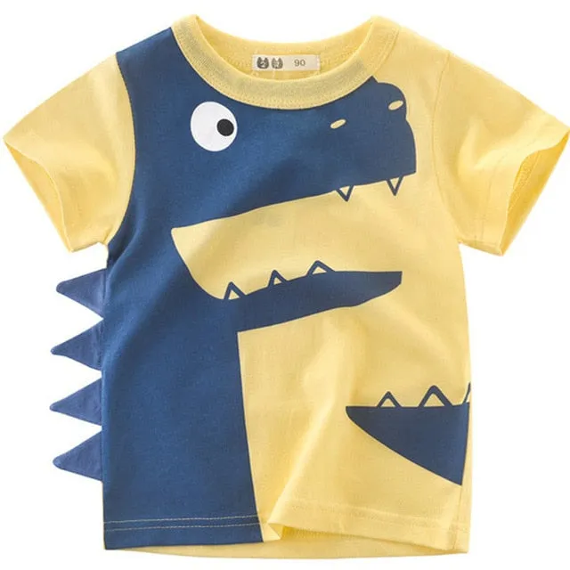 Boy Cartoon Printed  Dinosaur T-Shirt