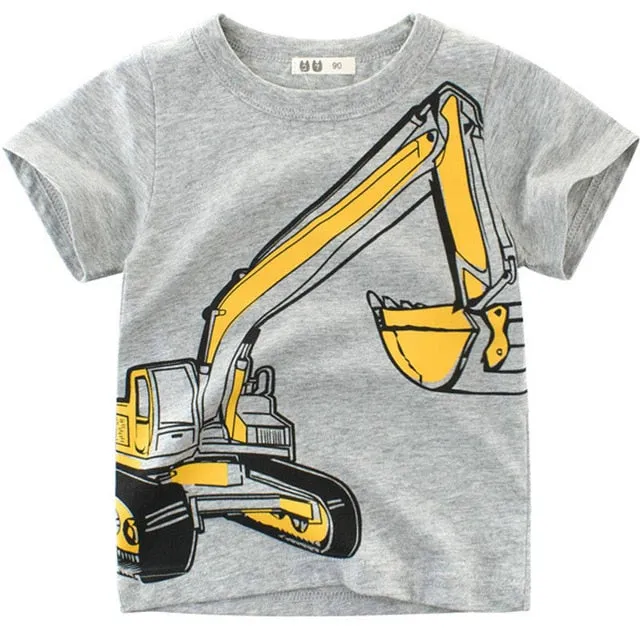 Boy Cartoon Printed  Dinosaur T-Shirt