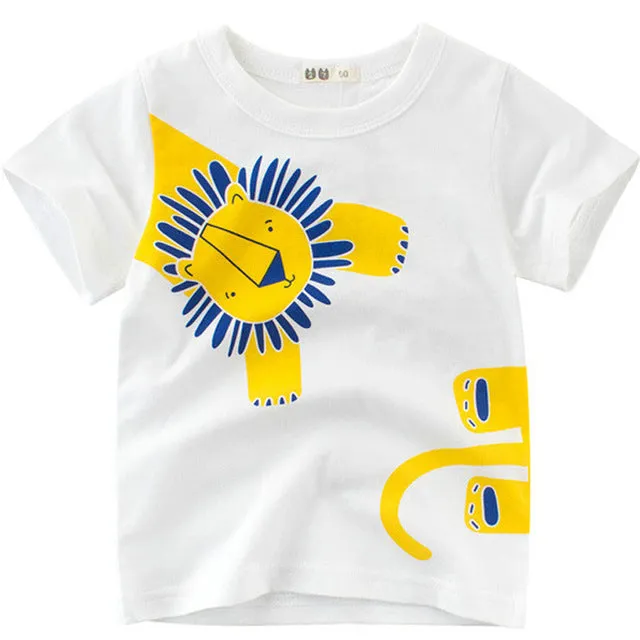 Boy Cartoon Printed  Dinosaur T-Shirt