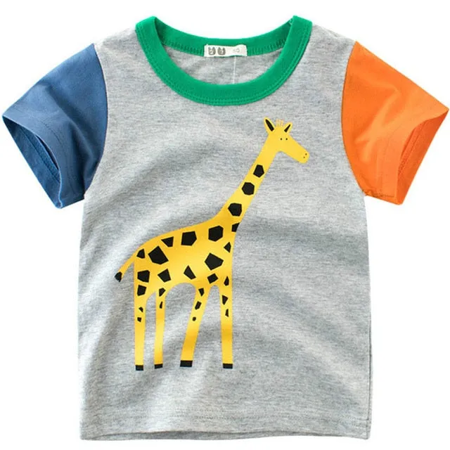 Boy Cartoon Printed  Dinosaur T-Shirt