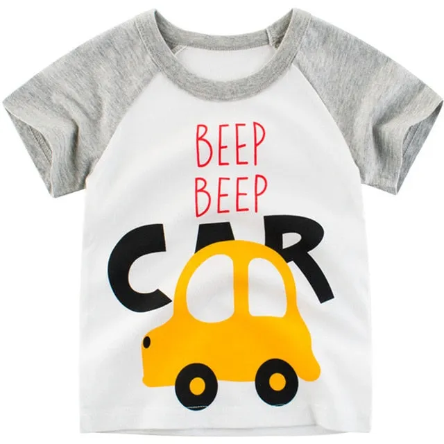 Boy Cartoon Printed  Dinosaur T-Shirt