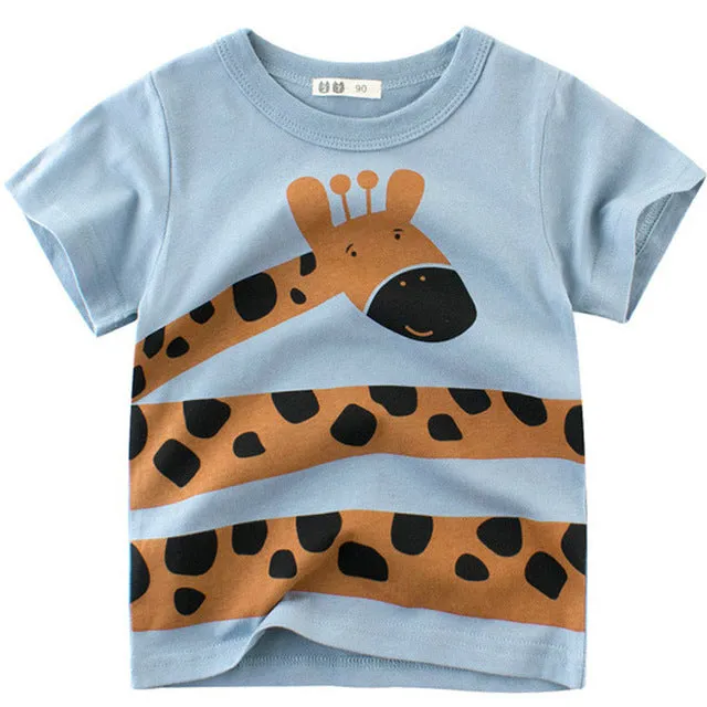 Boy Cartoon Printed  Dinosaur T-Shirt