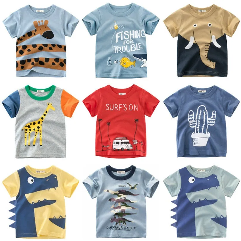 Boy Cartoon Printed  Dinosaur T-Shirt
