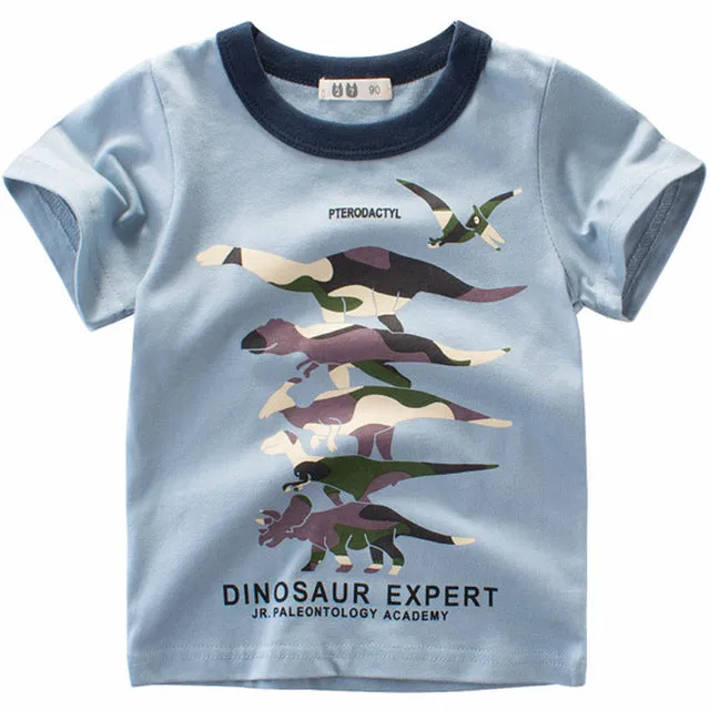 Boy Cartoon Printed  Dinosaur T-Shirt