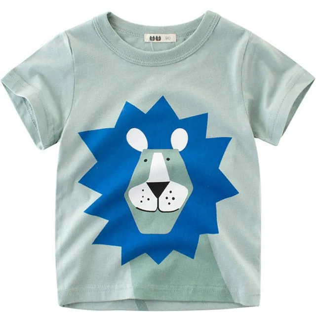 Boy Cartoon Printed  Dinosaur T-Shirt