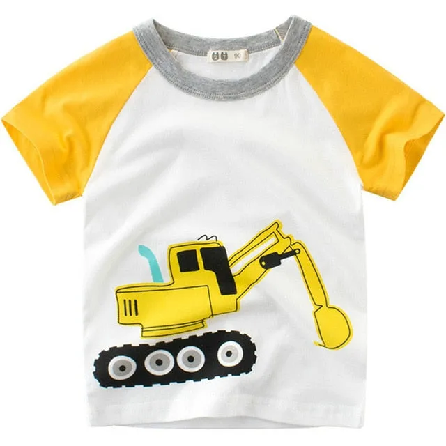 Boy Cartoon Printed  Dinosaur T-Shirt