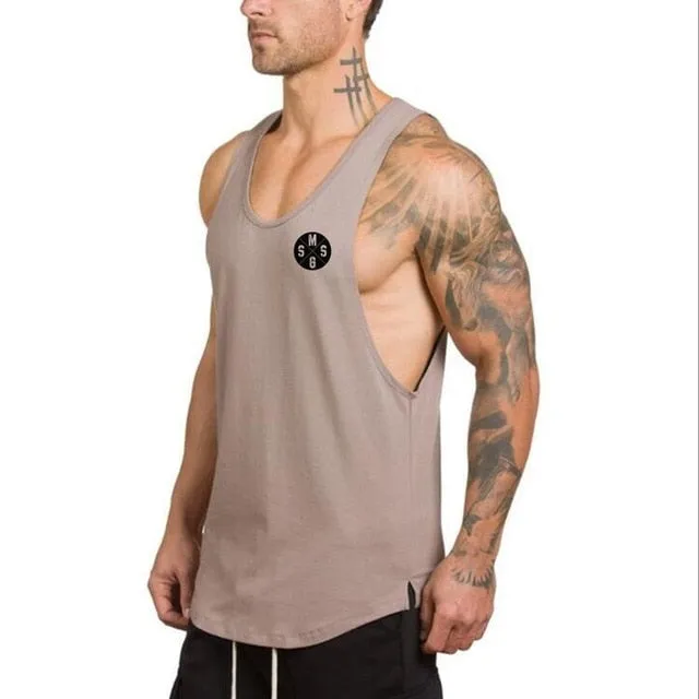 Brand mens sleeveless t shirts Summer Cotton Male Tank Tops gyms Clothing Bodybuilding Undershirt Golds Fitness tanktops tees