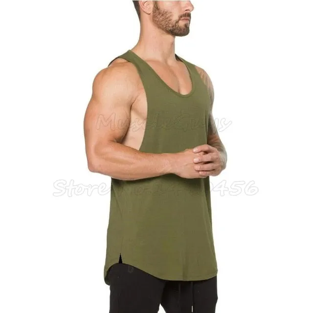 Brand mens sleeveless t shirts Summer Cotton Male Tank Tops gyms Clothing Bodybuilding Undershirt Golds Fitness tanktops tees