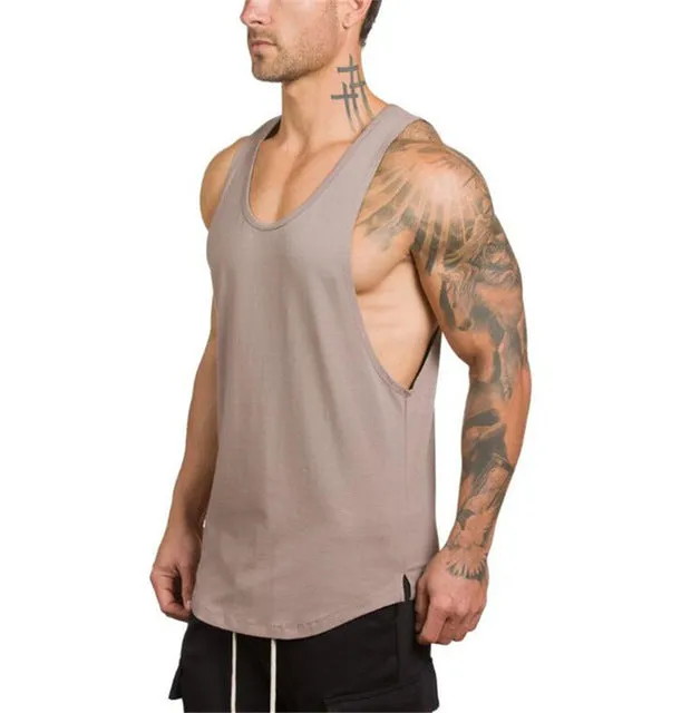 Brand mens sleeveless t shirts Summer Cotton Male Tank Tops gyms Clothing Bodybuilding Undershirt Golds Fitness tanktops tees