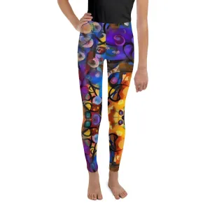 Brightly Colored Abstract Pattern Girls' Leggings